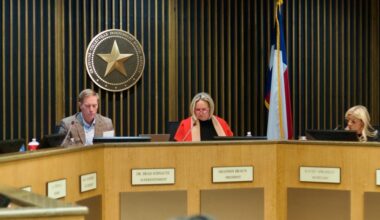 Trustees on the dias
