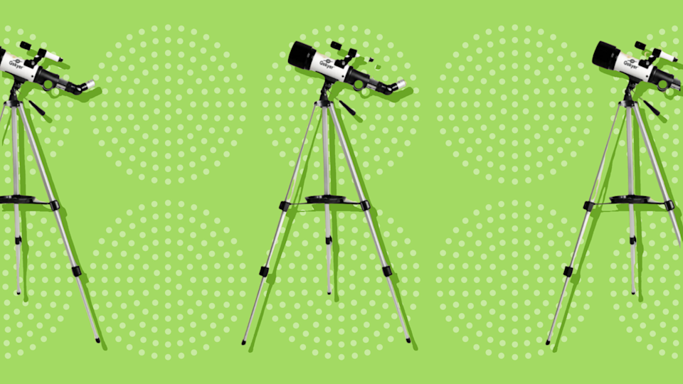 Gskyer Telescope over yellow background