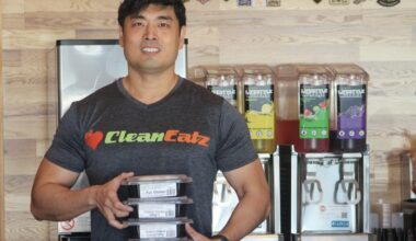 man wearing a shirt that says clean eatz