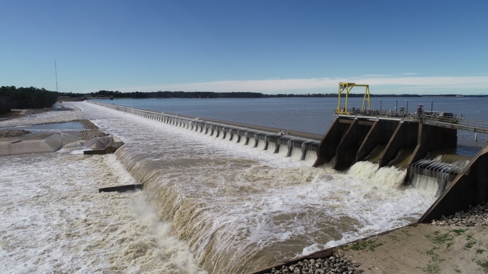 A roughly $10 million project repairing concrete and voids within the Lake Houston Dam’s existing structure is set to be completed before work on the long-awaited dam spillway improvement project can begin, Coastal Water Authority officials said. (Courtesy Coastal Water Authority)