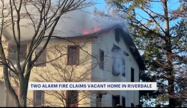 FDNY battles flames shooting out of Riverdale home