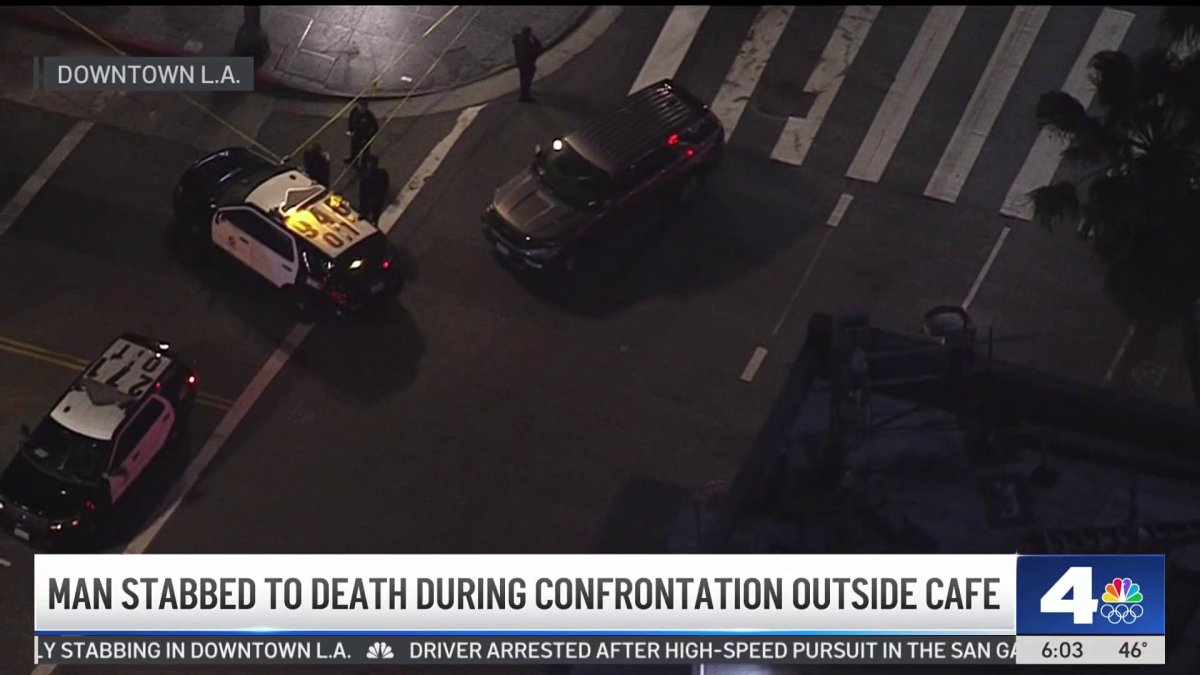 Man stabbed to death during confrontation outside cafe – NBC Los Angeles