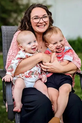 Shannon Runge Megan Decker with her children Ashton and Emma.