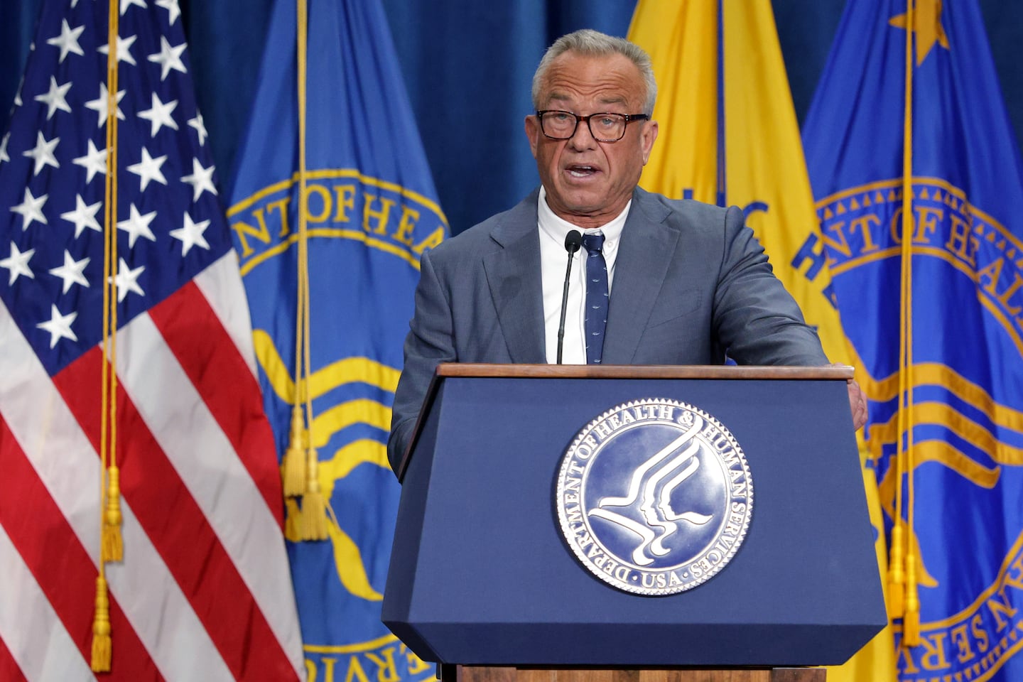 Health and Human Services Secretary Robert F. Kennedy Jr. speaks during an announcement at the Department of Health and Human Services on December 18, 2025.