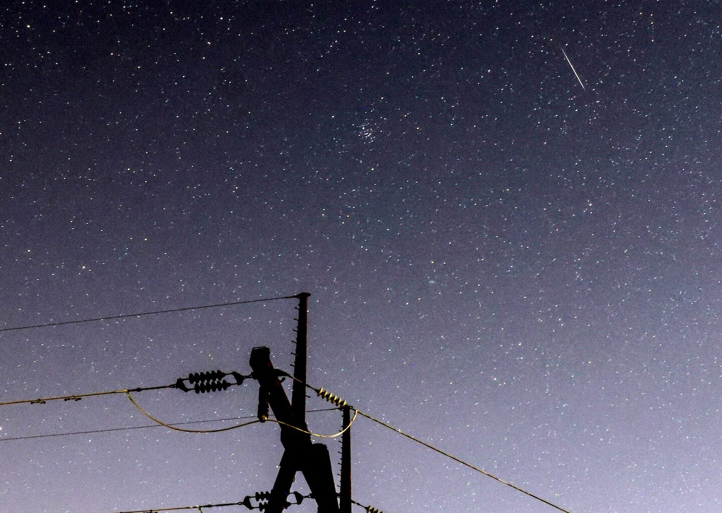 Geminids meteor shower as seem from the Mass DCR Wachusett Reservoir on Dec. 12, 2023.