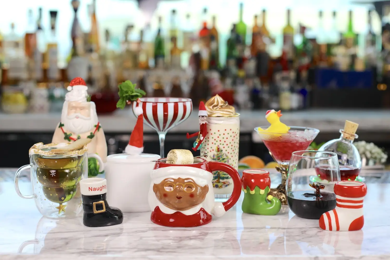 Holiday cocktails from Mister A's rooftop restaurant in Bankers Hill, San Diego