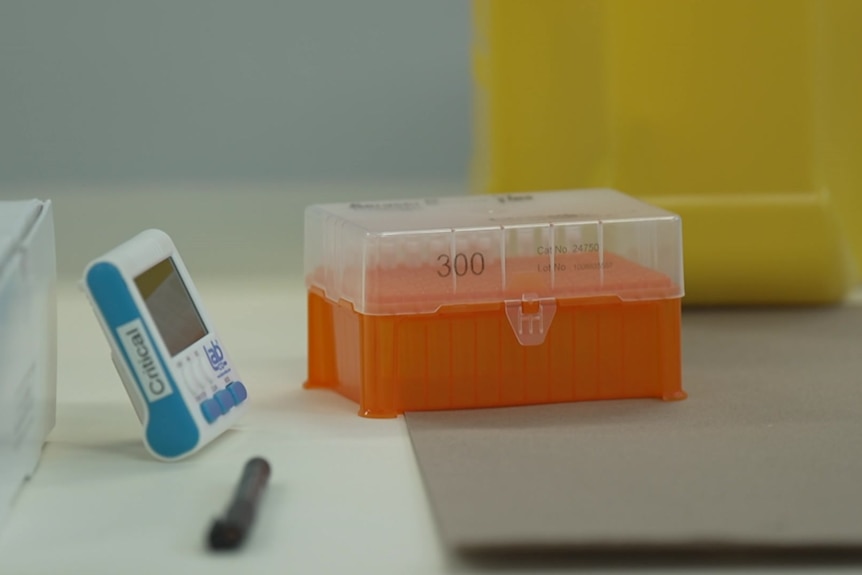 Specialist equipment resting on a workbench.