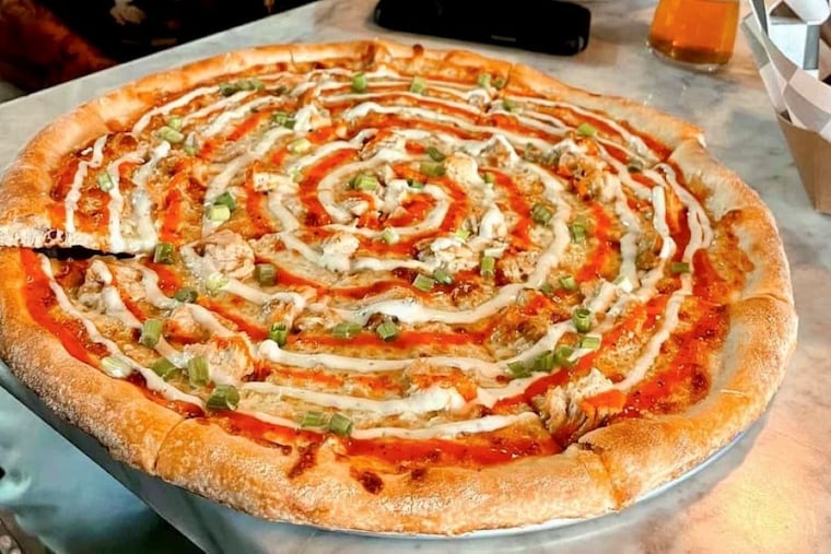 Buffalo chicken pizza at the Pizza Pit in Bensalem.