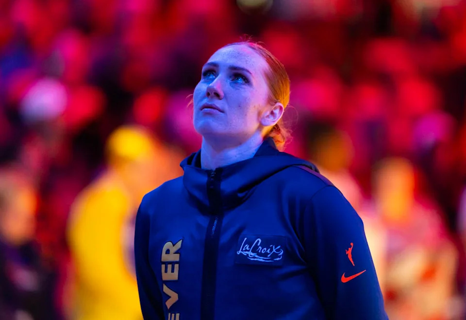 Indiana Fever forward Chloe Bibby (55) against the Phoenix Mercury during an WNBA game at PHX Arena. Mark J&period; Rebilas-Imagn Images