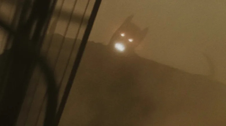 Batman is seen as a demon flying over Gotham in Batman Begins