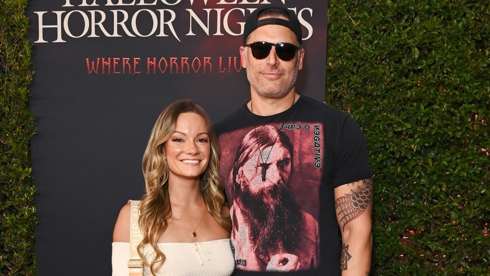 UNIVERSAL CITY, CALIFORNIA - SEPTEMBER 05: (L-R) Caitlin O'Connor and Joe Manganiello attend the Opening Night of Halloween Horror Nights at Universal Studios Hollywood on September 05, 2024 in Universal City, California. (Photo by Jon Kopaloff/Getty Images for Universal Studios Hollywood)