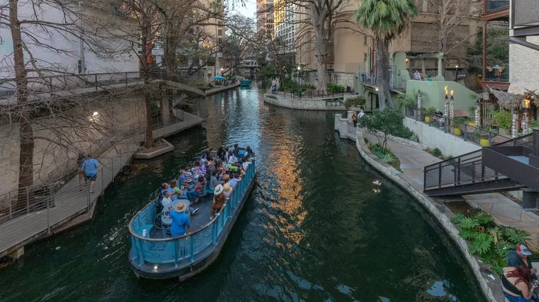 The San Antonio Riverwalk was created with the canals of Venice in mind, and sightseeing boats are available