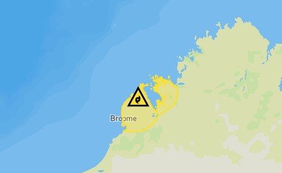 The Department of Fire and Emergency put out an advice warning on Sunday afternoon, urging residents from Broome to Cockatoo Island to stay informed.
