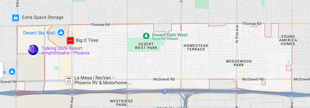 a map of the 85035 zip code in arizona