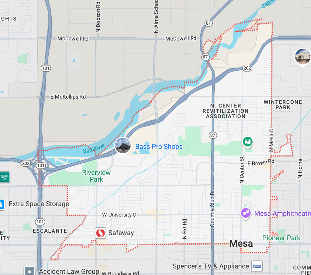 a map of the 85201 zip code in arizona