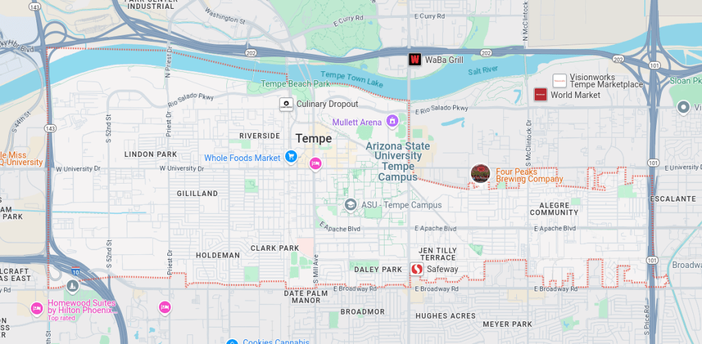 a map of the 85281 zip code in arizona
