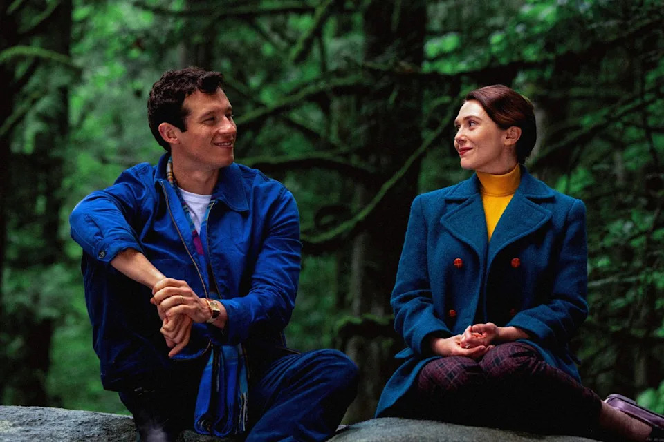 Leah Gallo/A24 Callum Turner and Elizabeth Olsen in Eternity.