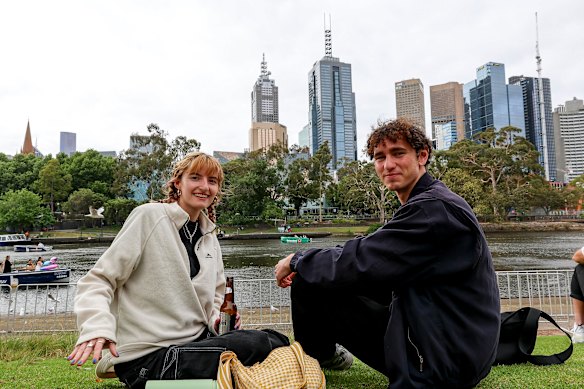 Eliza Chinn and George White, both from the UK, were looking forward to the fireworks. 