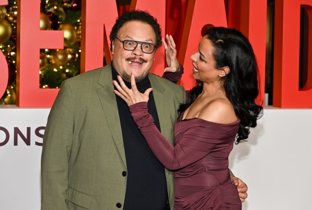 Adrian Martinez, left, and Sarah Cooper attend the special screening of "The Housemaid" on Tuesday, Dec. 2, 2025, in New York. (Photo by Evan Agostini/Invision/AP)