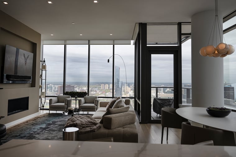 A condo unit in the luxury high-rise condominium The Laurel, located on Rittenhouse Square.