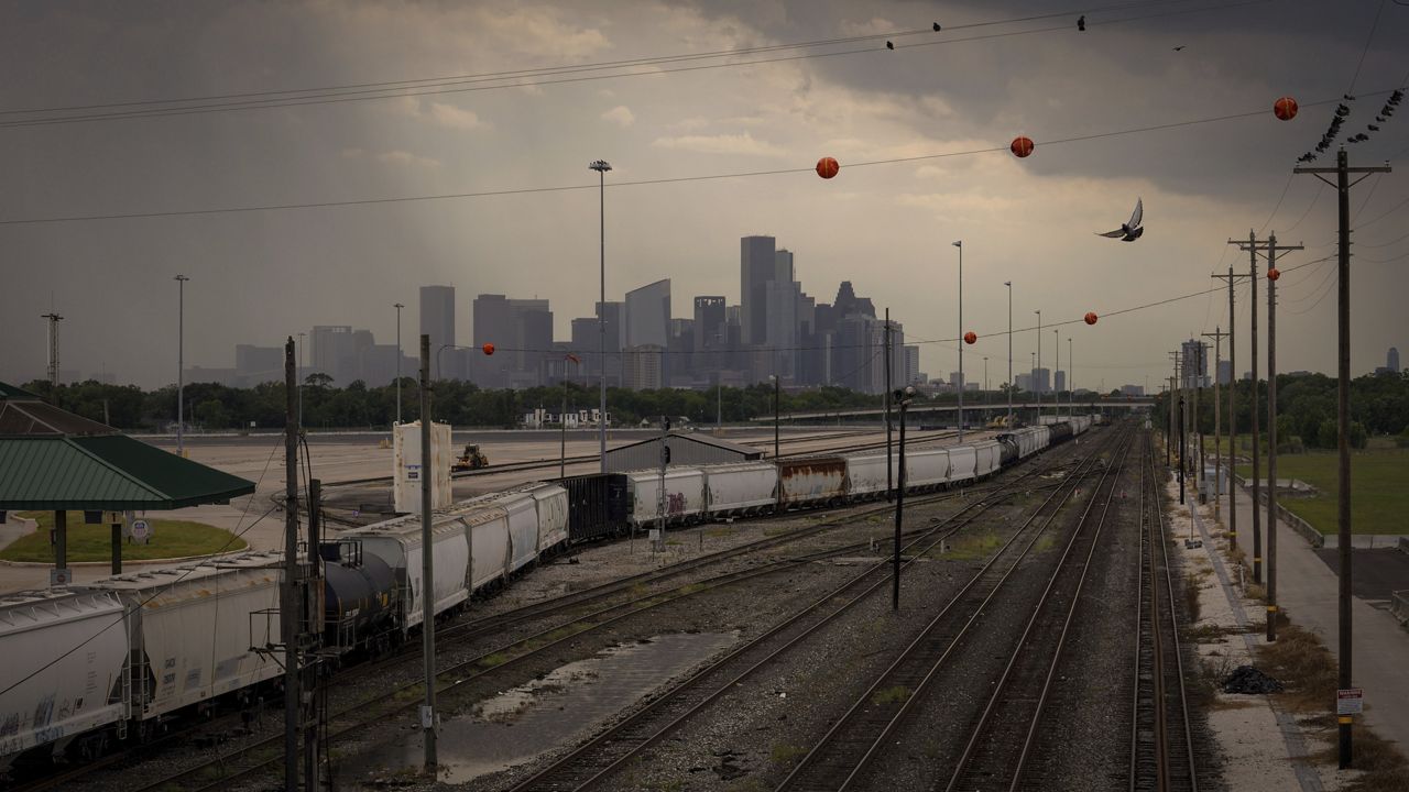 Union Pacific's Englewood rail yard is seen, Aug. 12, 2022, in Houston. (Associated Press)