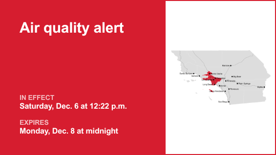 Air quality alert active for Los Angeles County until early Monday – Pasadena Star News