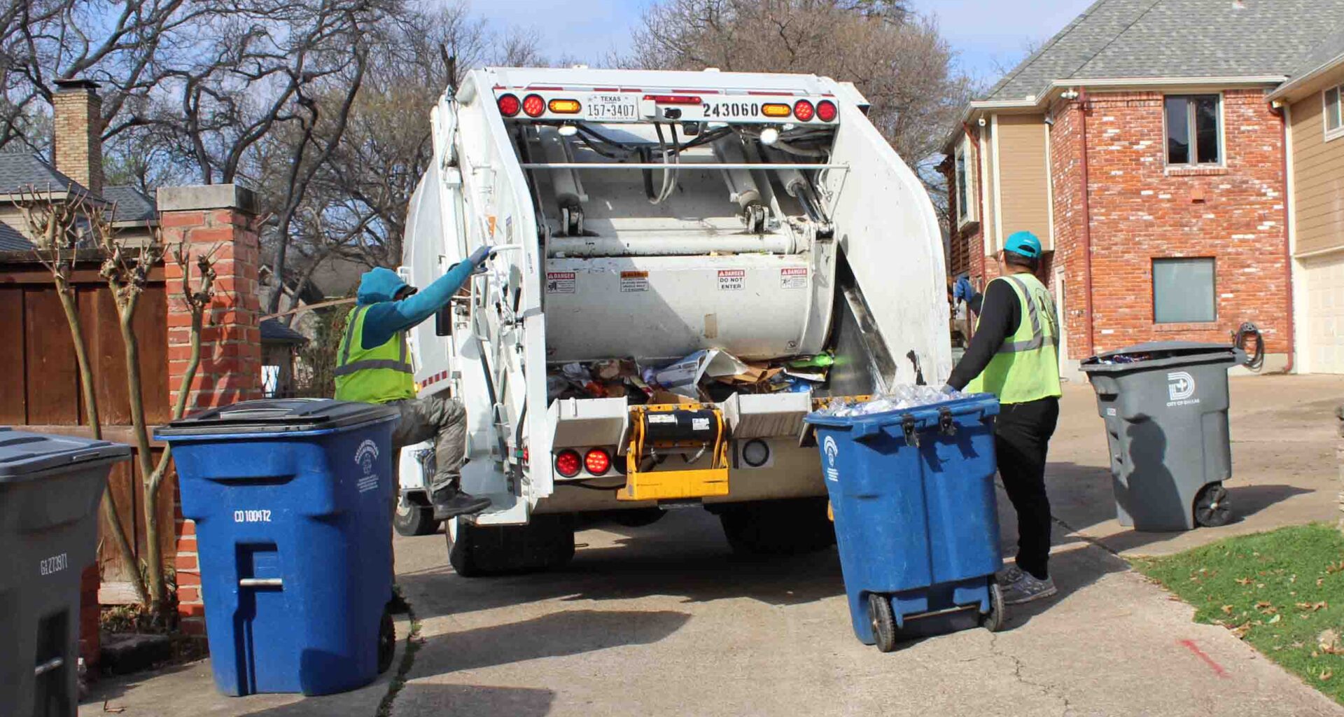 Dallas Sanitation collecting Christmas trees