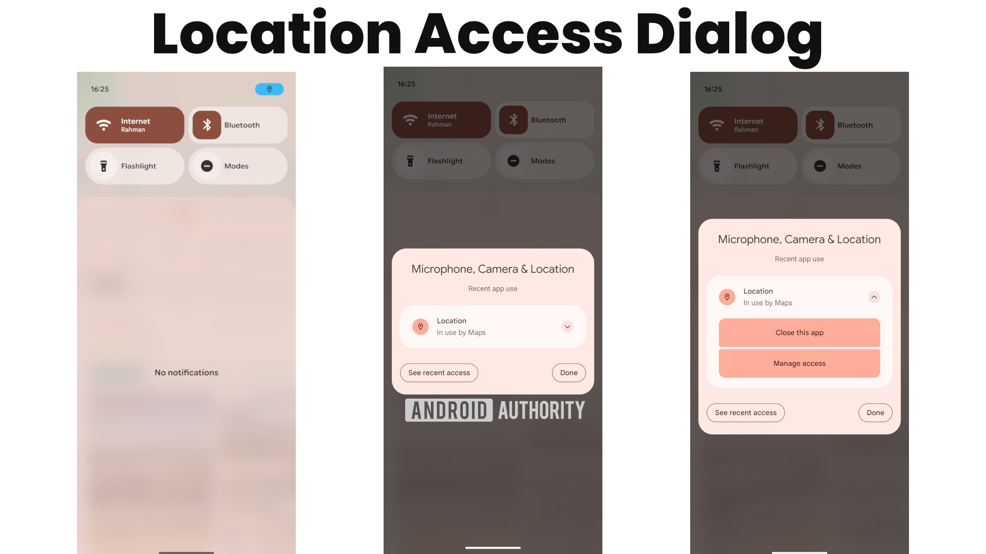 Android Location Access Dialog