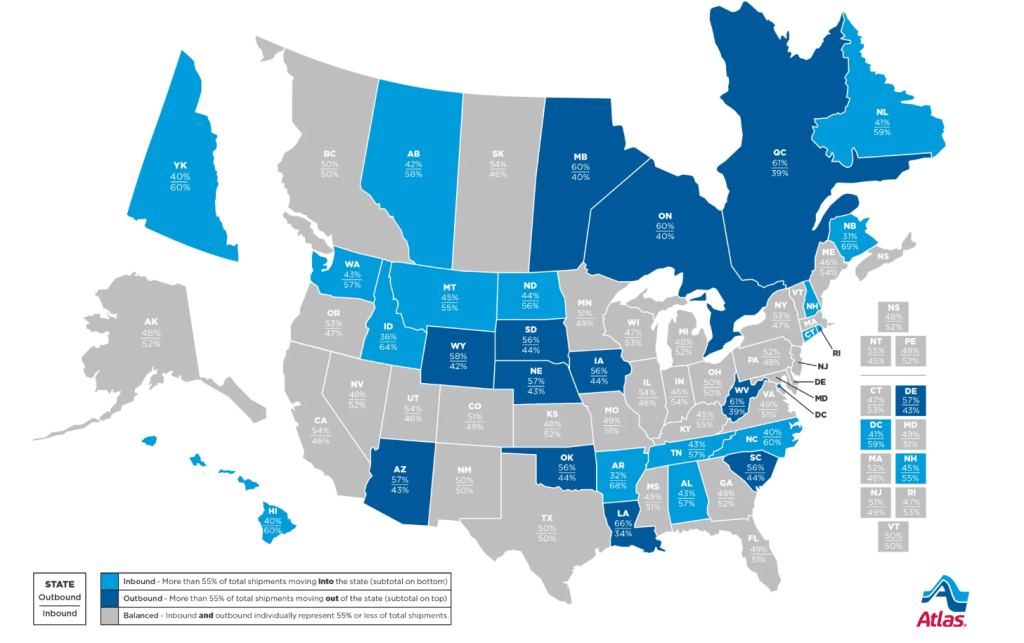 a map of migration trends by state