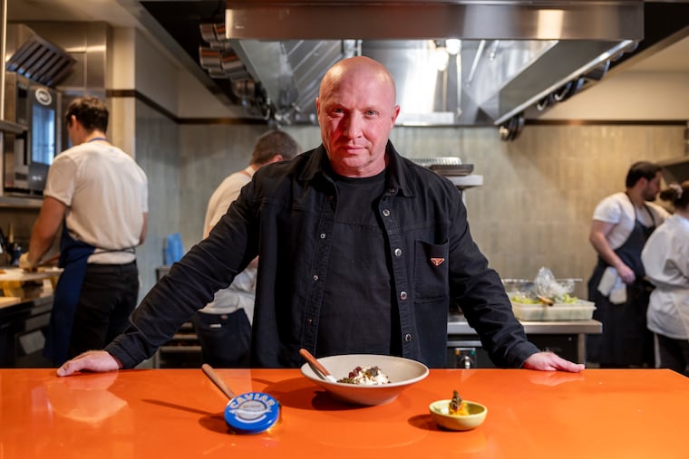 Gary Shusman, owner of CaviarXS, inside the kitchen of Provenance at 408 S. 2nd St. in Philadelphia. Shusman's golden osetra caviar (pictured) has a dedicated course on the French and Korean-inspired tasting menu.