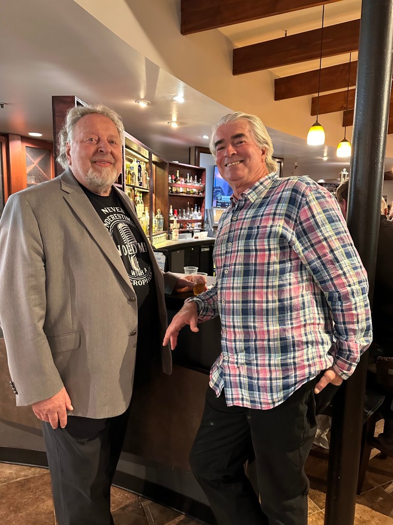 Radio personality Bobby Rich (left) and radio personality turned writer Pat Gaffney (right) in 2025. (Photo courtesy Rick Griffin/MarketInk)