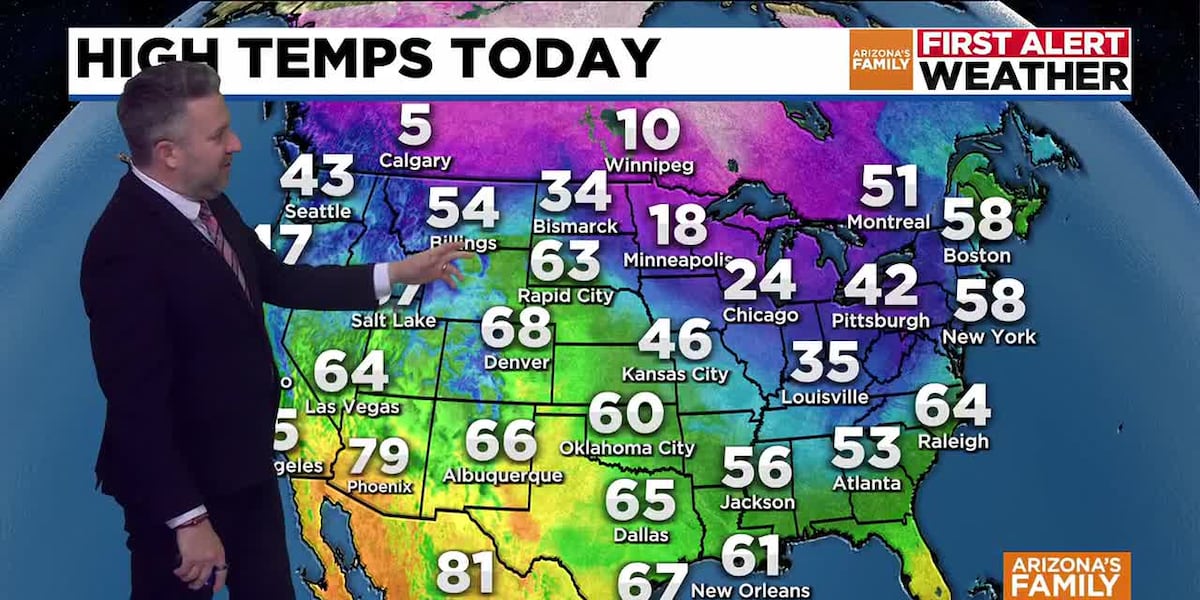 Warm weekend followed by Christmas rain chances in Phoenix area