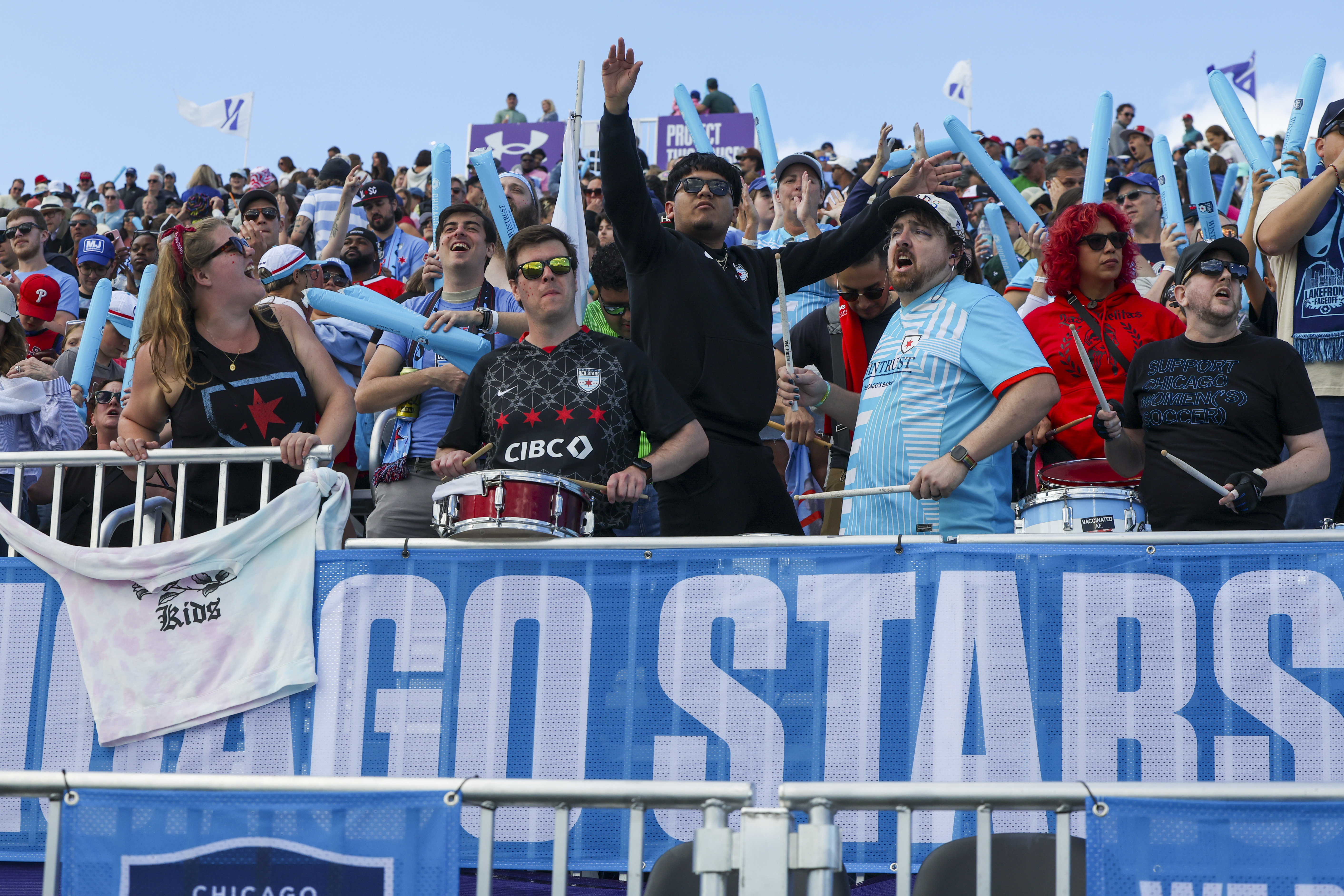 Chicago StarsÂ fans celebrate after the StarsÂ beat the Orlando Pride 5-2...