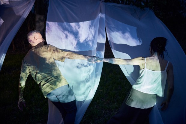Nate Kinsella and Robyn Mineko Williams in "To Leave You," which opened the Chicago Performs festival with performances at the MCA. (Chris Strong)
