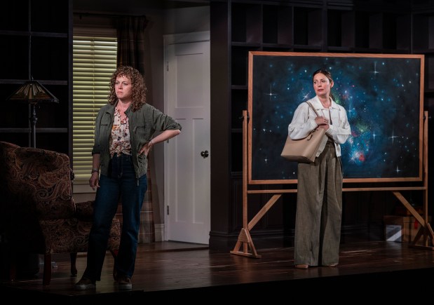 Caroline Neff and Kate Arrington in "Mr. Wolf" at Steppenwolf Theatre. (Michael Brosilow)