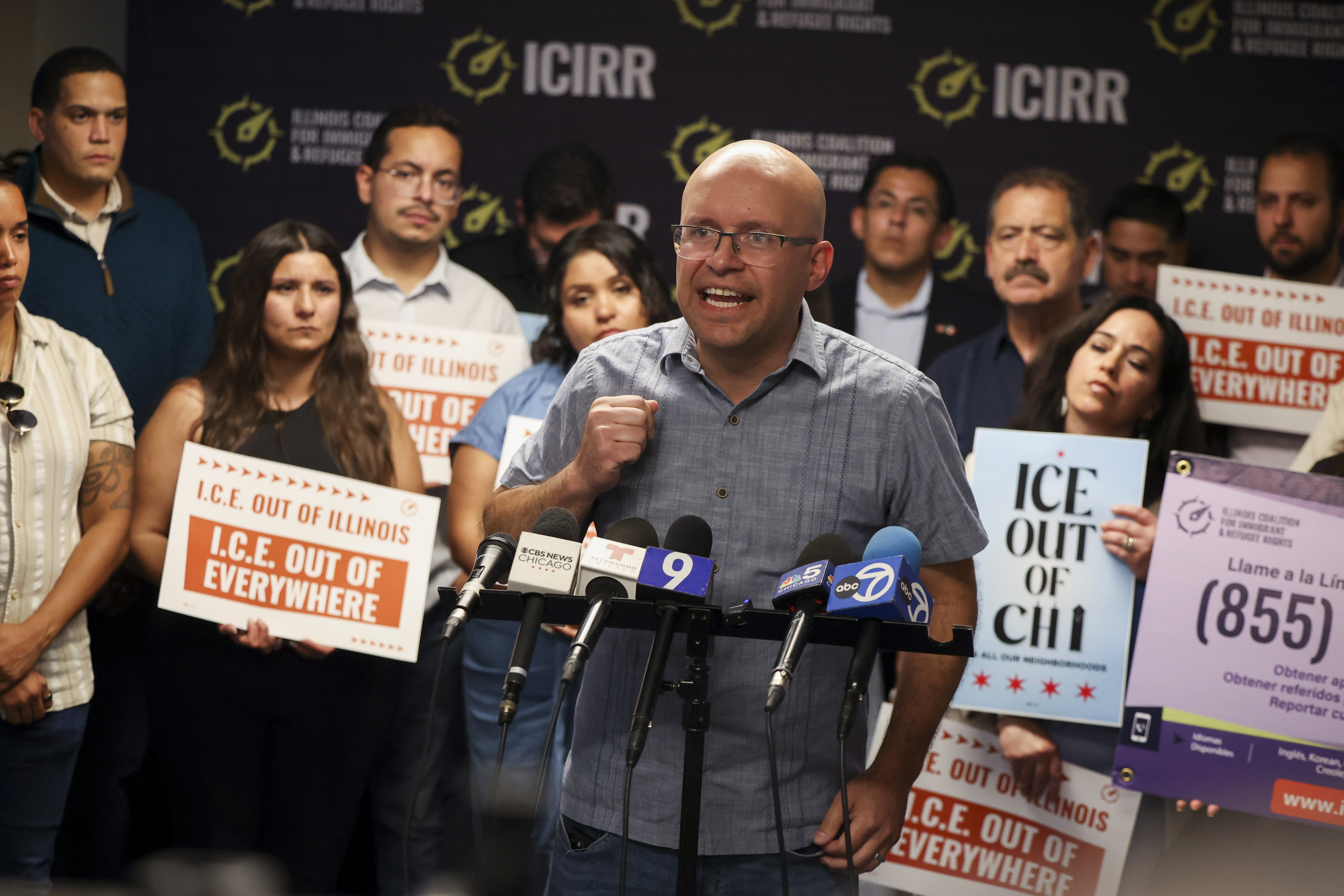 Ald. Michael Rodriguez, 22nd, speaks at the Illinois Coalition for...