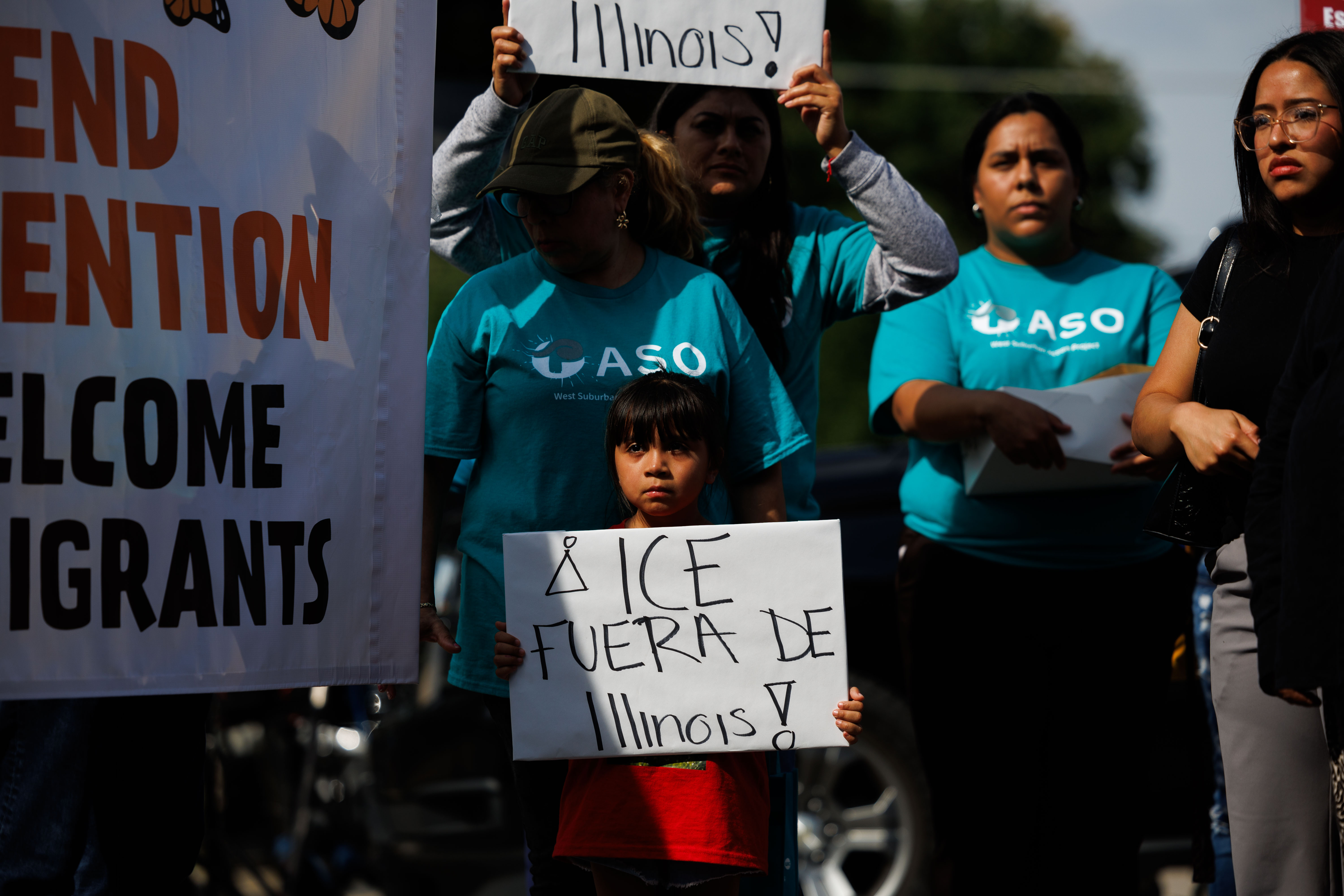 Activists attend a news conference at the scene where an...