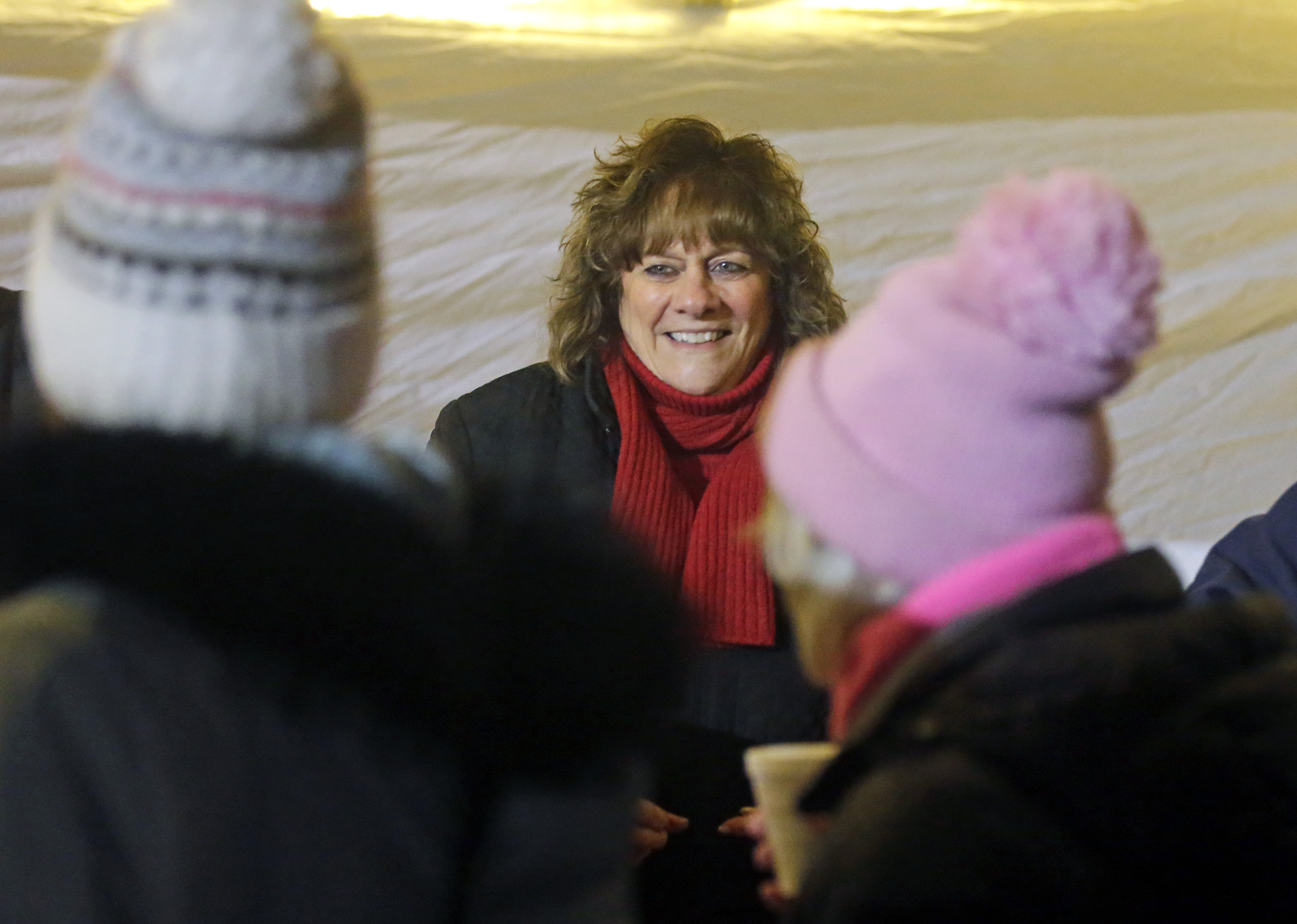 Dallas Twp. Supervisor Liz Martin greets guests during the 9th...