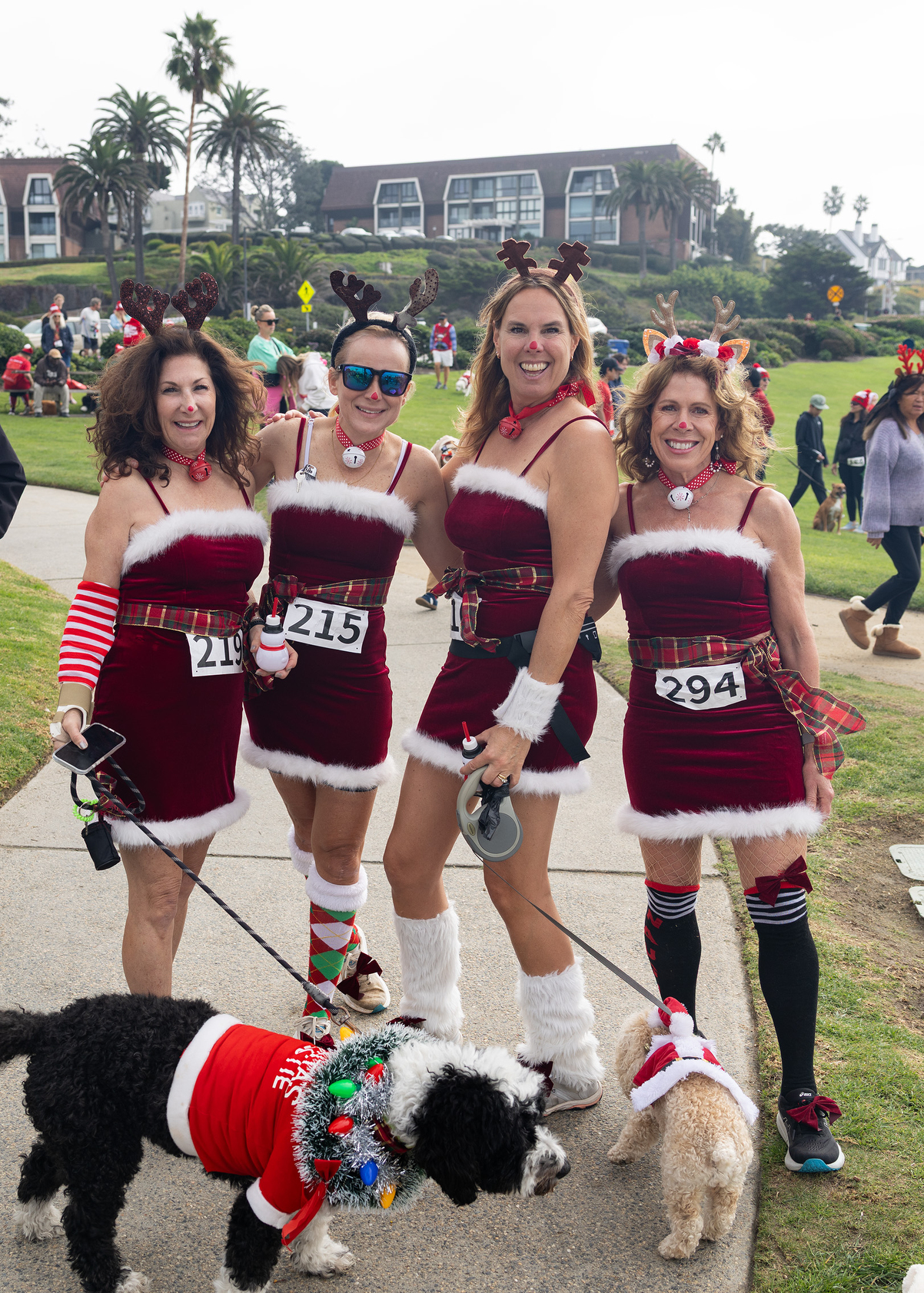 Lauren Essex with Ivy, Elaine Raymond, Cheryl Smith with Lucy,...
