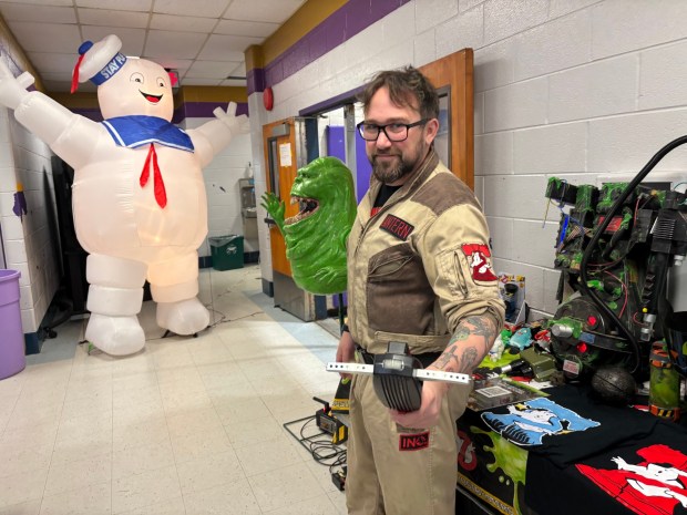 Upper Darby High alum Danny Lantern is a Philadelphia Ghostbuster who brought the crew to the Upper Darby Winter-Fest and Winter-Con. (KATHLEEN E. CAREY - DAILY TIMES)