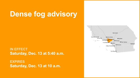 Dense fog advisory issued for Los Angeles County until Saturday morning – 1/4 mile visibility – Pasadena Star News