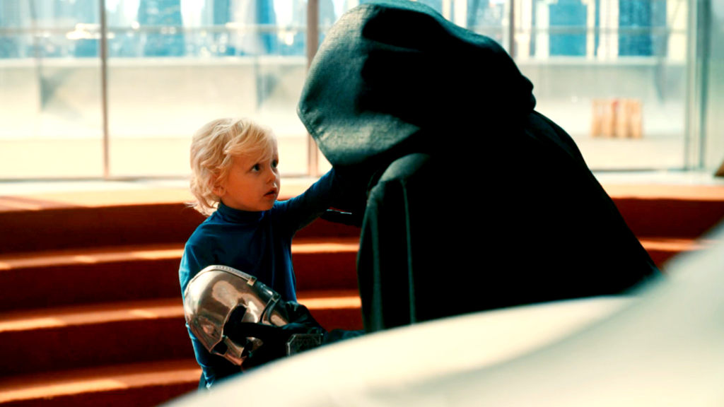 Franklin Richards with Doctor Doom in The Fantastic Four First Steps' post-credits scene
