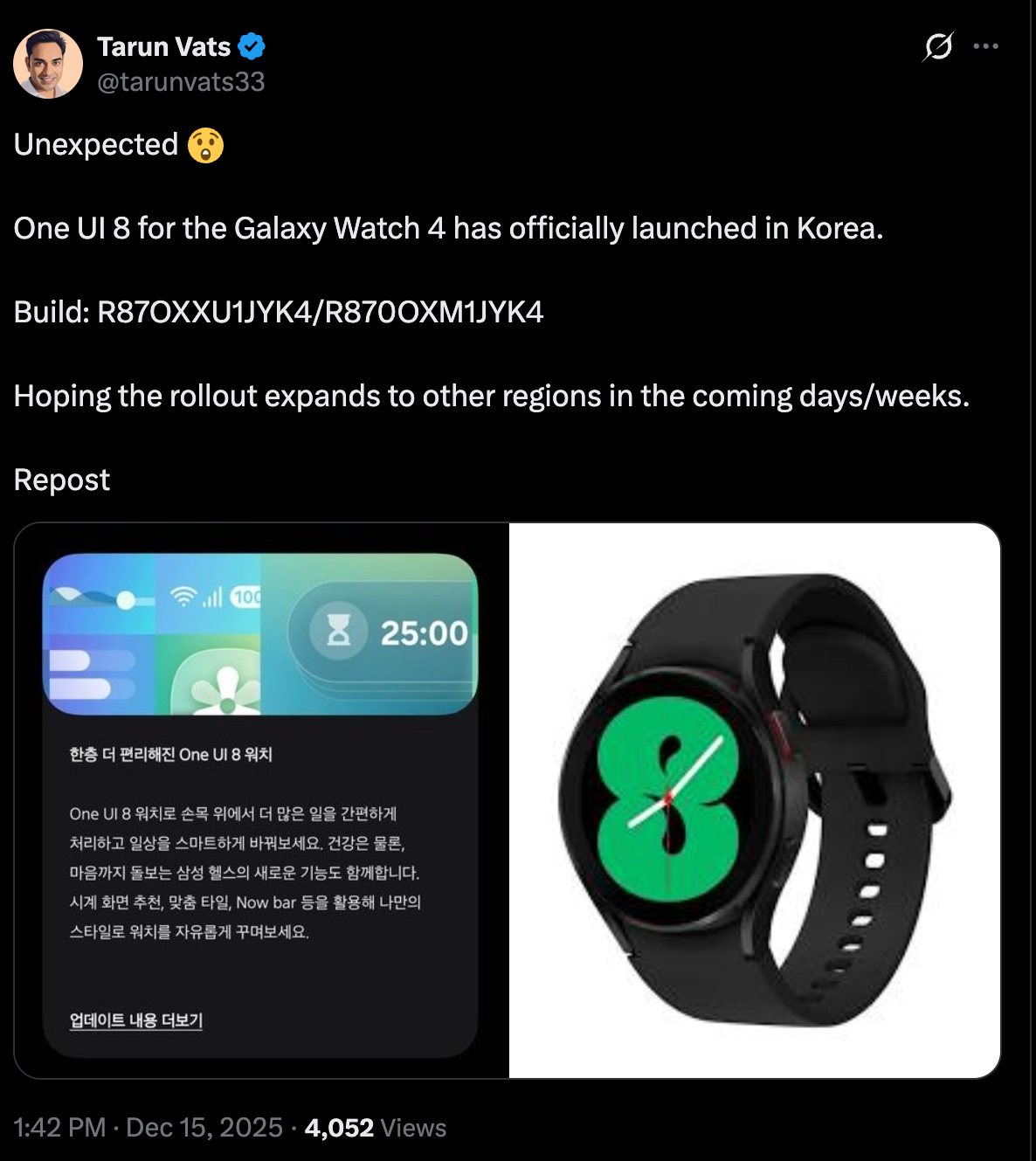 Galaxy Watch 4 One UI 8 Watch Galaxy Watch 4 One UI 8 Watch