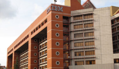 Madrid headquarters of IBM International Business Machine, the American multinational of informatics and technology consulting services in Madrid, Spain