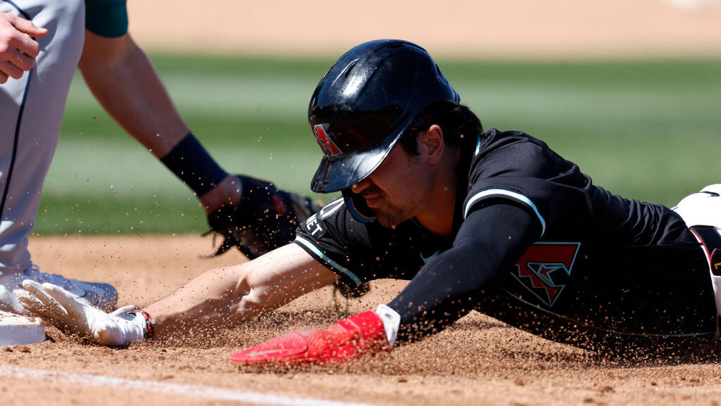 Corbin Carroll #7 of the Arizona Diamondbacks...