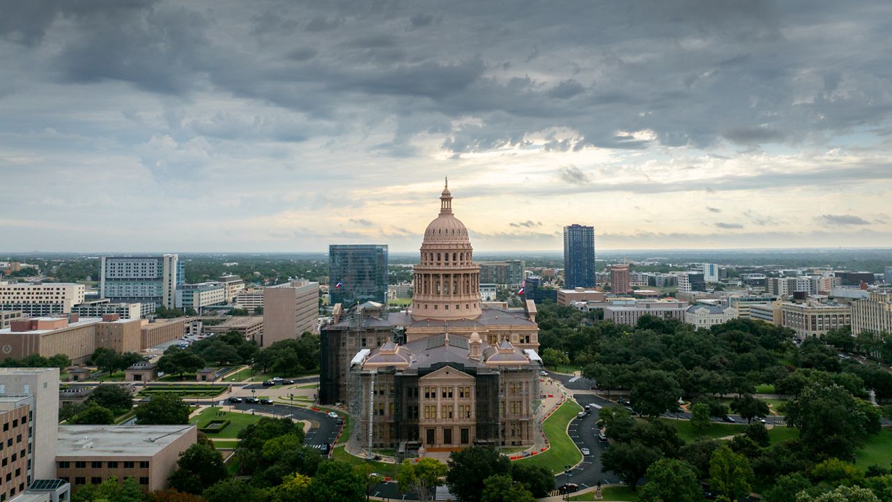 In an aerial view, the Texas Capitol is seen on August 04, 2025 in Austin, Texas. (Photo by Brandon Bell/Getty Images)