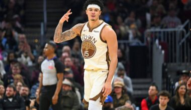 Short-handed Warriors celebrate surprising win in style after knocking off Cavs