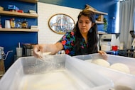 Maricsa Trejo, who is a contender on new TV special "Next Level Baker," prepares sourdough...
