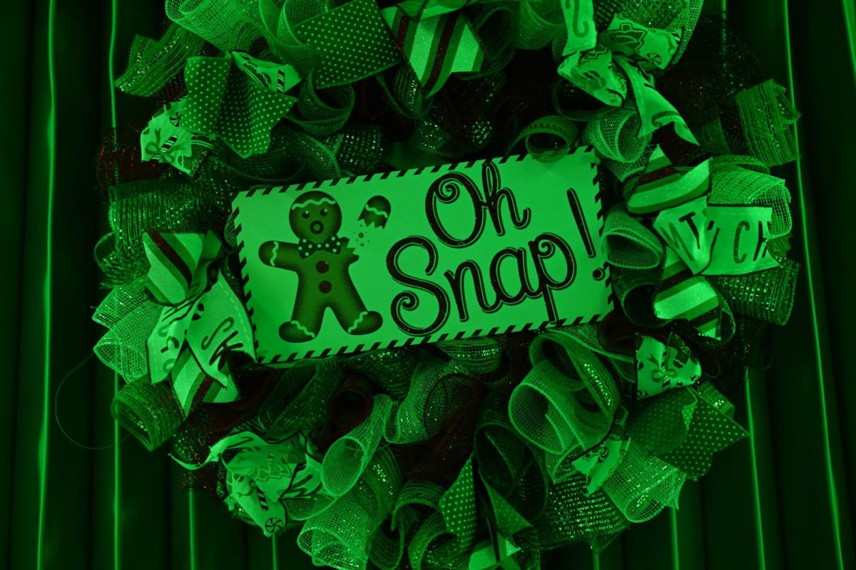A garland made of ribbons, and the middle reads “Oh Snap!”