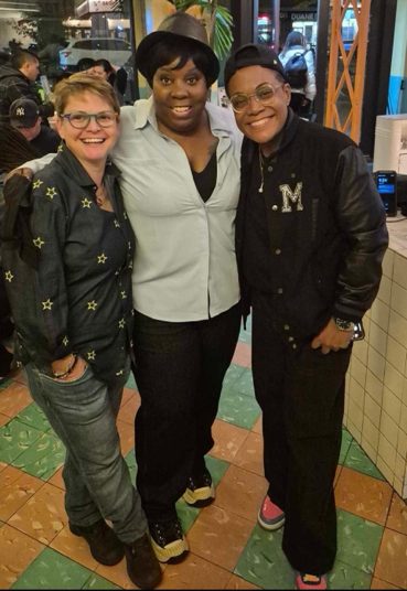 Wendy Davis (left) with Joanna Brily and Moonie Desvarieux. (Courtesy of Joanna Brily)